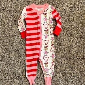 Hanna Andersson Red and Pink Striped Kids Footie